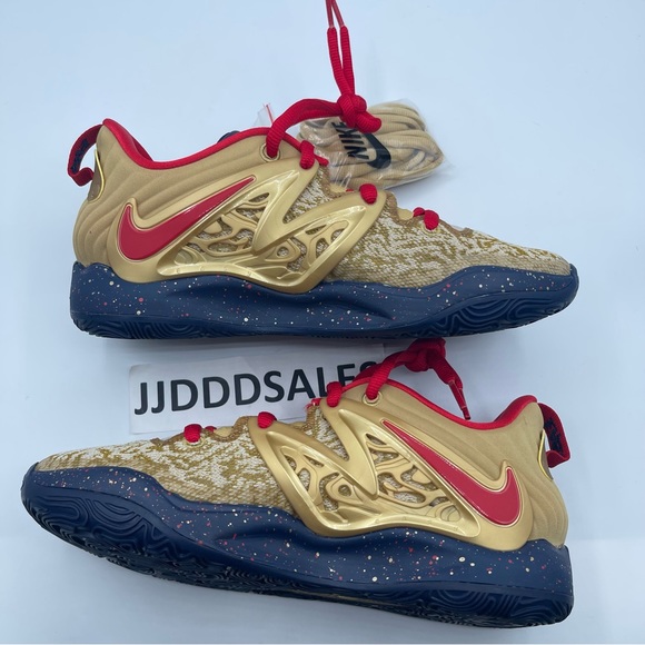 Nike KD 15 Olympics Metallic Gold Midnight Navy DC1975-700 Men's Size 8.5 NEW - Picture 8 of 10
